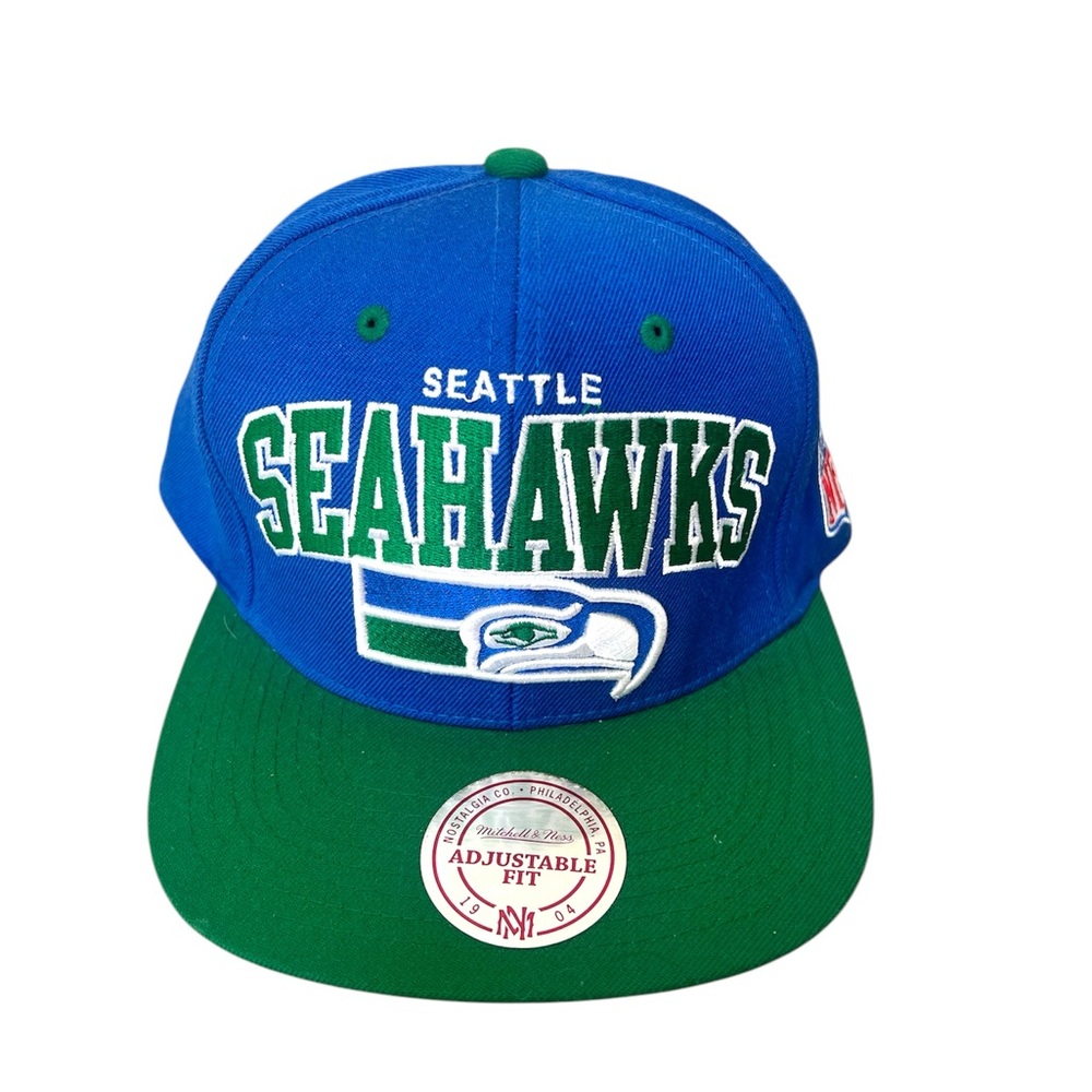 Mitchell & Ness Blue and Green Seahawks Hat